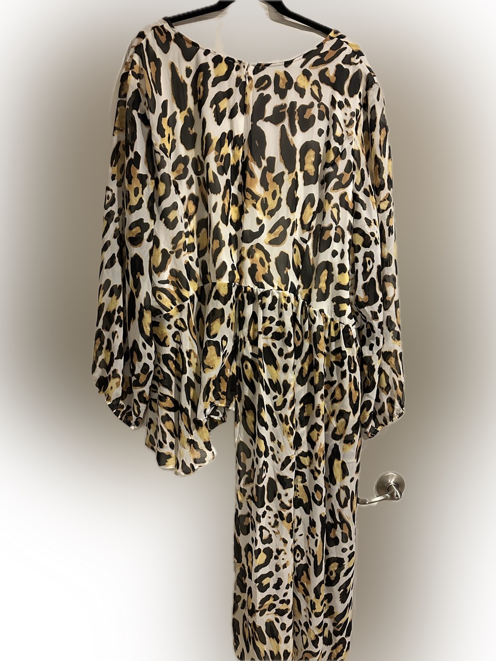 Ashley Stewart Metallic Leopard Print Jumpsuit - Black & Gold